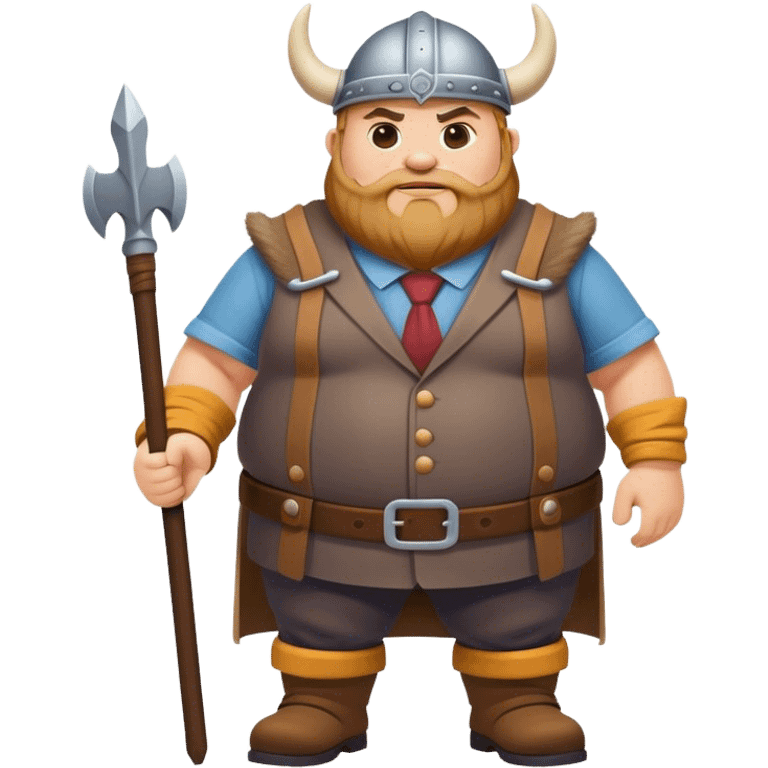 fat road builder full body as a viking in a suit emoji