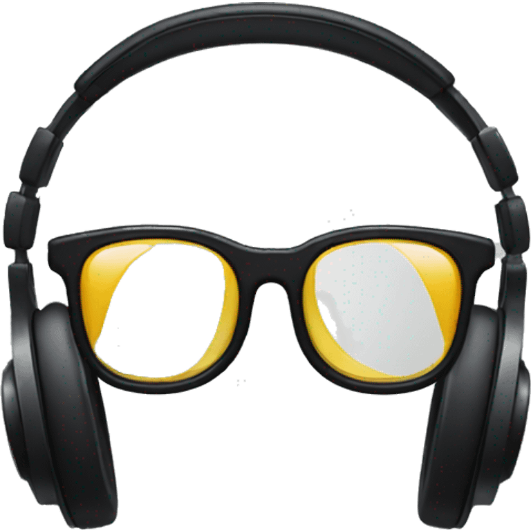 Headphones with glasses emoji