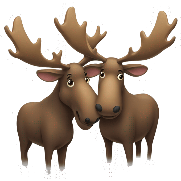 male and female moose hugging emoji