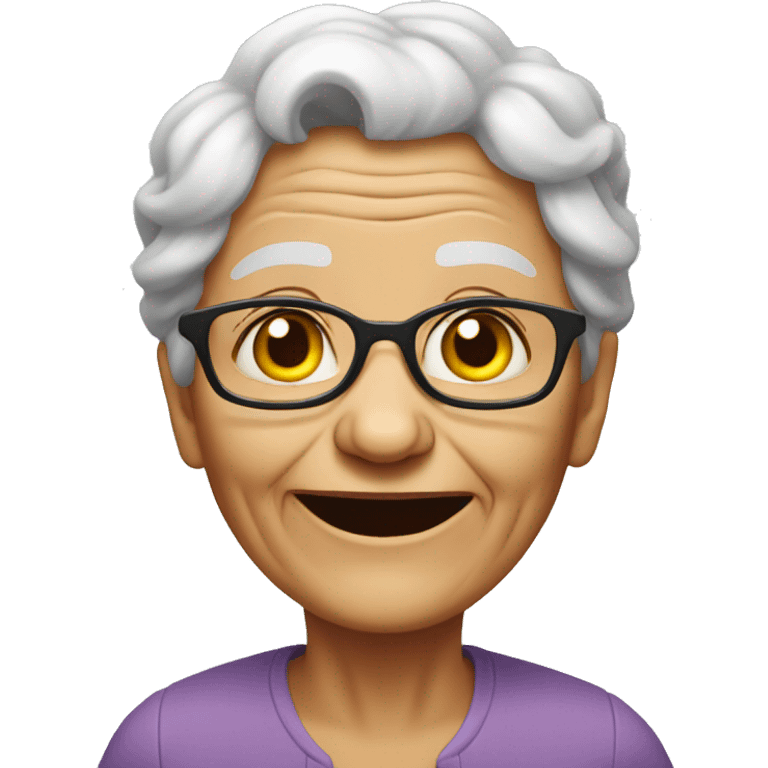 Old lady with no teeth emoji