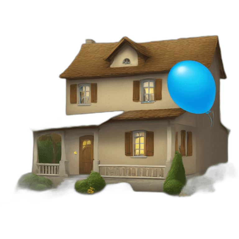 maison avec ballon emoji