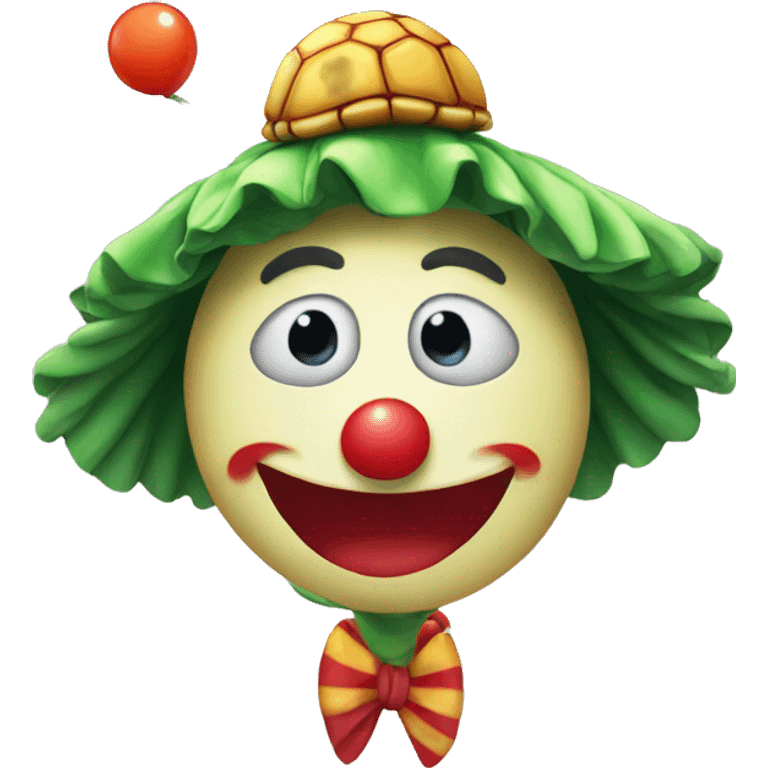 fusion a clown emoji with a turtle emoji