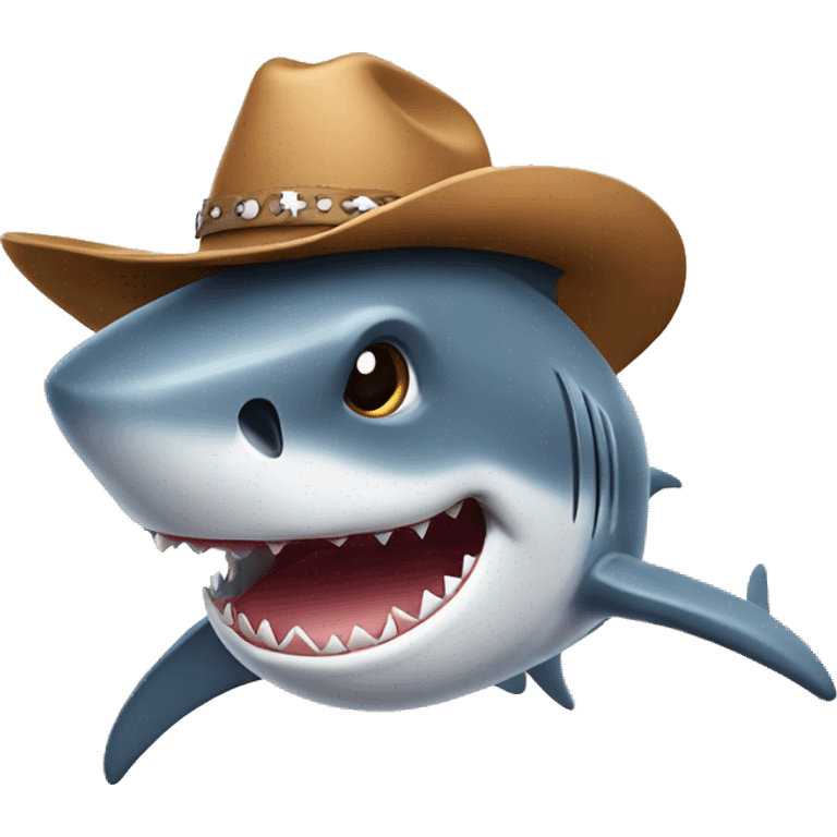 Shark with cowboy hat emoji