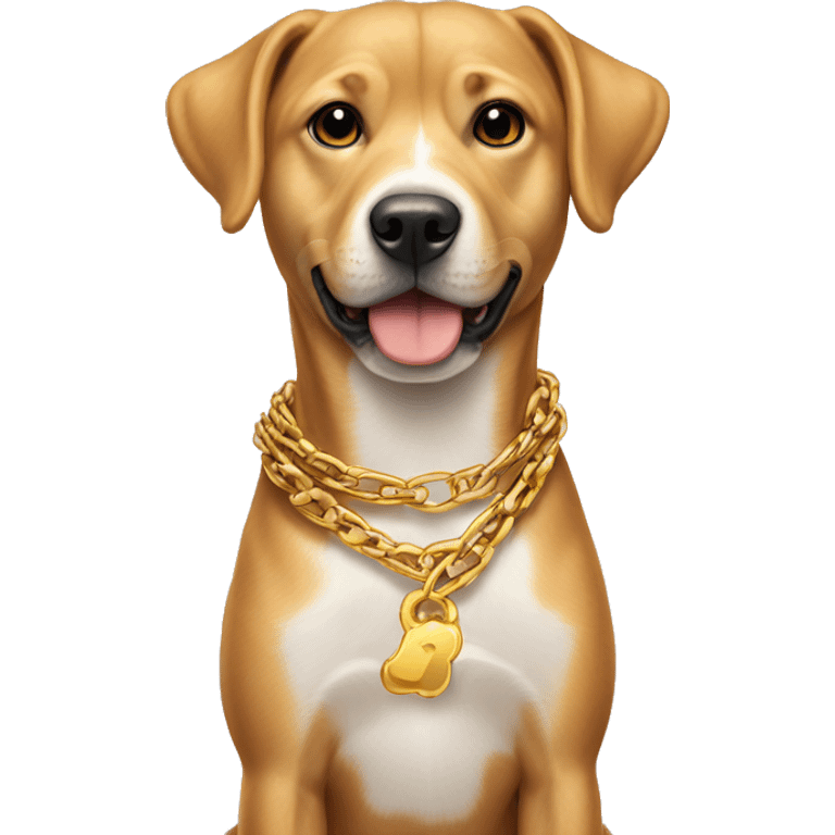 dog with gold chain in his neck emoji