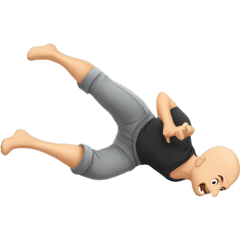 bald man doing backflip emoji