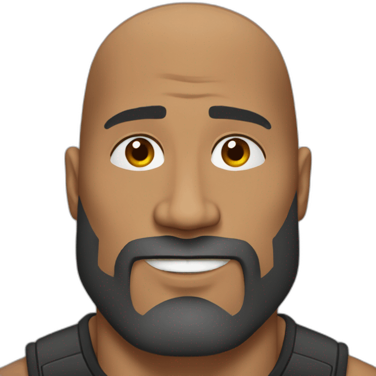 The Rock com barba preta emoji