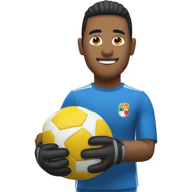 portero de futbol haciendo una parada con guantes emoji