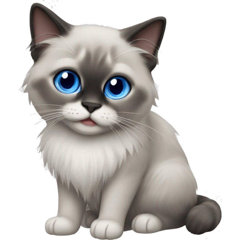 Blue pointed Ragdoll cat emoji