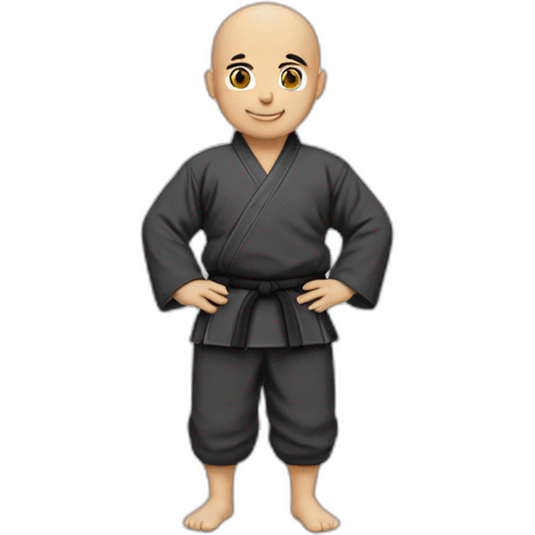 Bald Lebanese in kata and dojo suit emoji