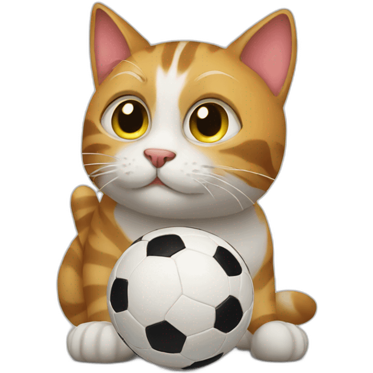 cat with a soccer ball emoji