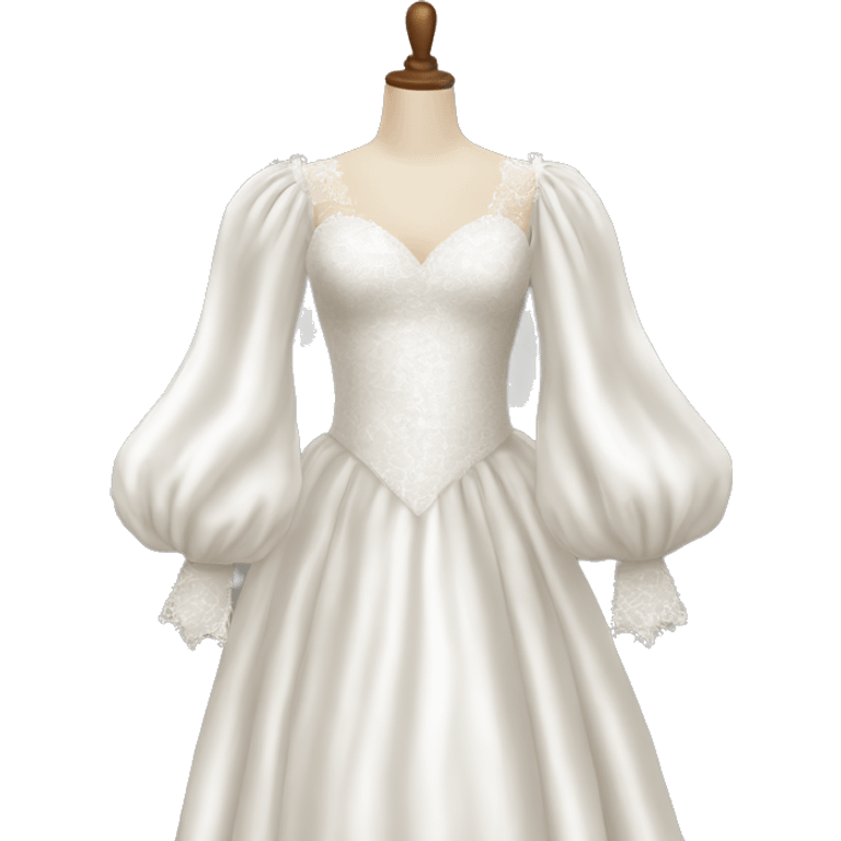 Long puffy sleeve wedding dress isolated emoji