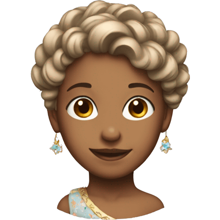 smiling girl with hair ornament emoji