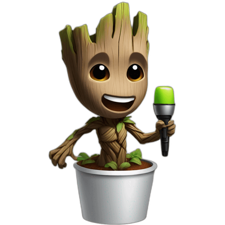 Groot sing karaoke emoji