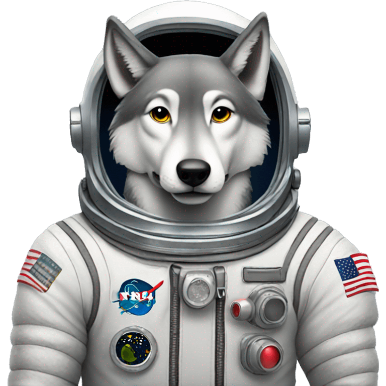 grey emoji wolf astronaut emoji