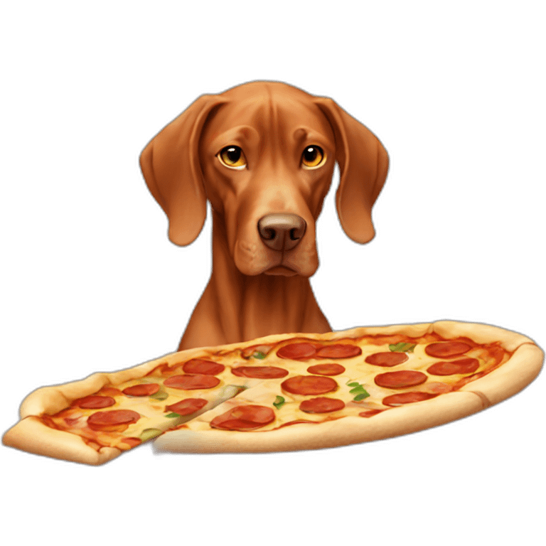 vizsla making pizza emoji