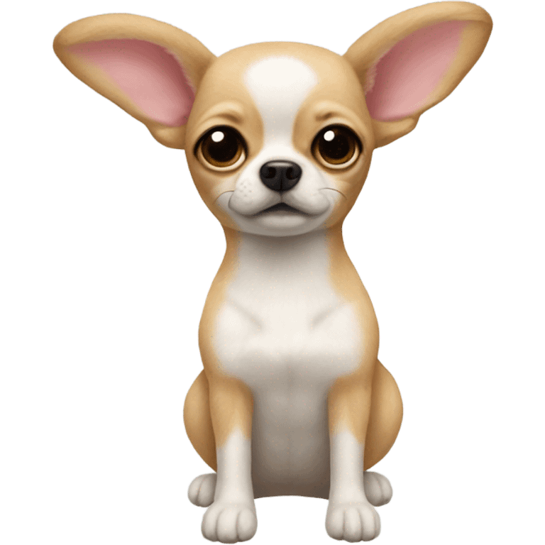 Stuffed animal bunny merged with chihuahua  emoji