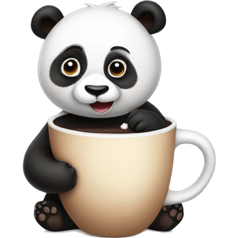 Panda drinking hot chocolate  emoji