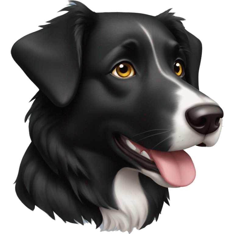 Black lab border collie dog emoji