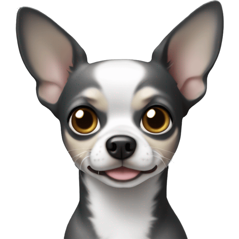 Dark gray and white chihuahua  emoji