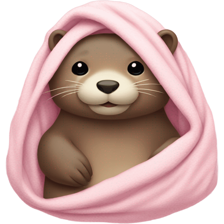 Otter in pink blanket  emoji