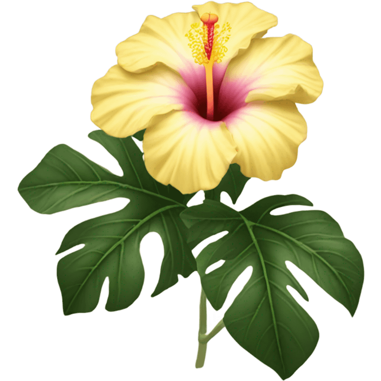 pastel yellow hibiscus emoji