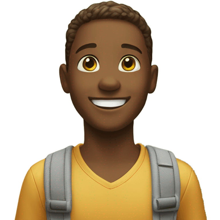 smiling boy in outdoor setting emoji