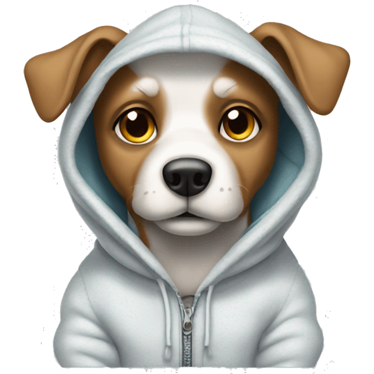 Dog shearing a hoodie emoji