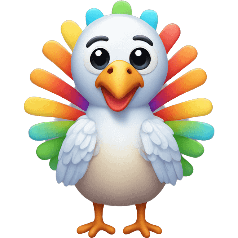 Cute rainbow turkey  emoji