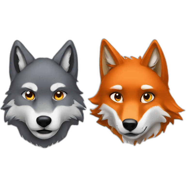 Wolf and fox emoji