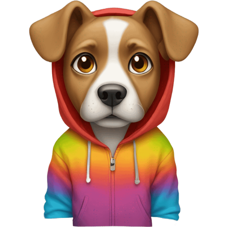 Dog wearing hoody emoji