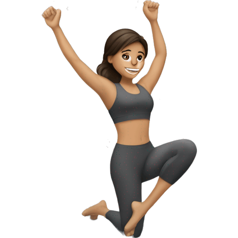 brunette doing pilates emoji