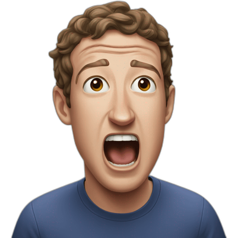 Mark Zuckerberg screaming emoji