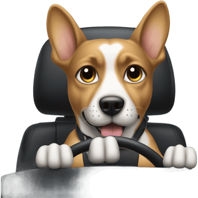 dog driving car emoji