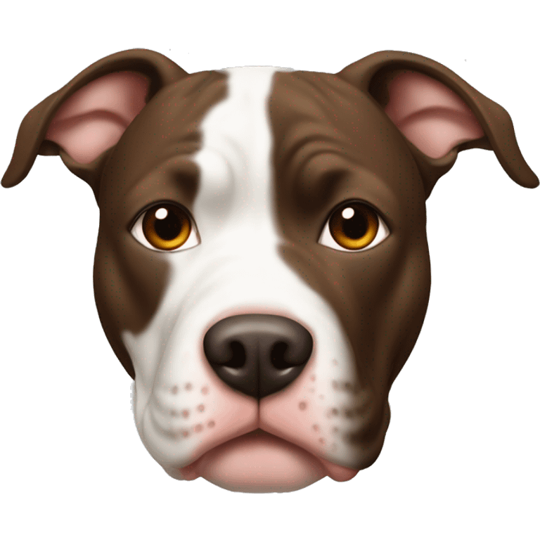 White face pitbull with brown patch over eye emoji