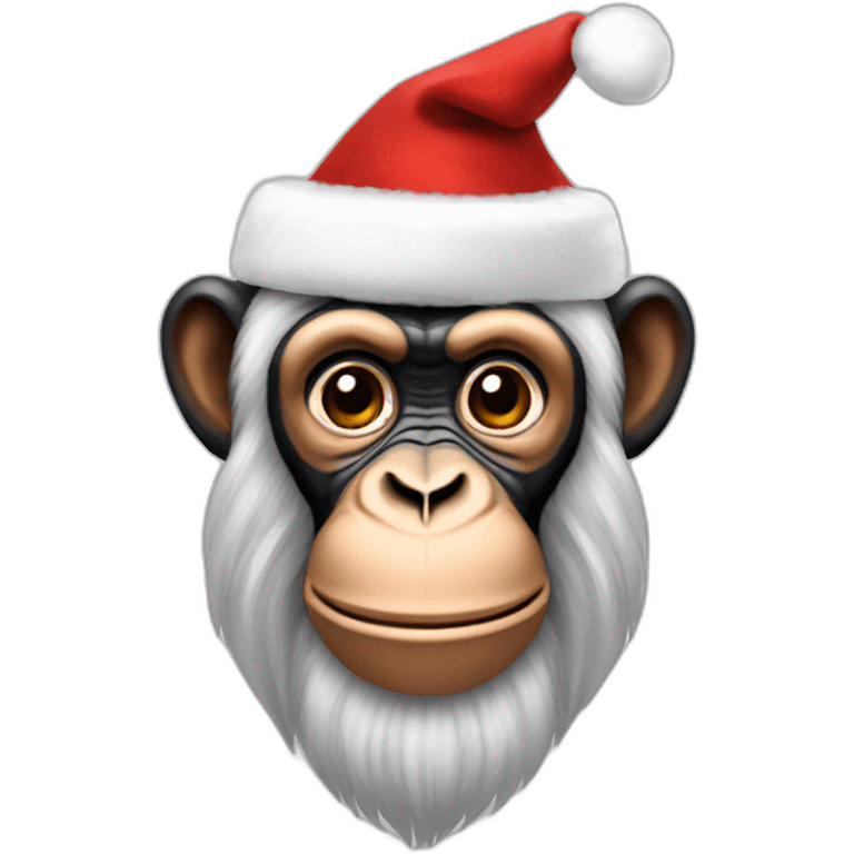 Chimpanzee as a santa with a white beard emoji