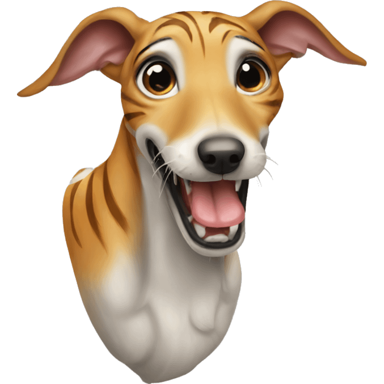 tiger greyhound licking emoji