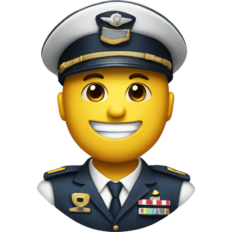 A Smiley with a Pilot hat emoji