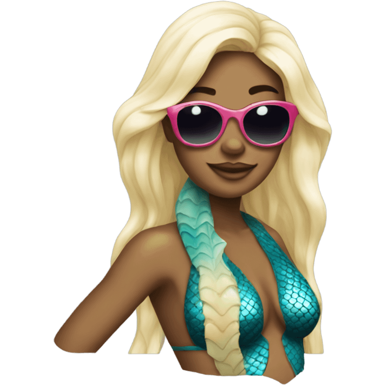 Mermaid in sunglasses emoji