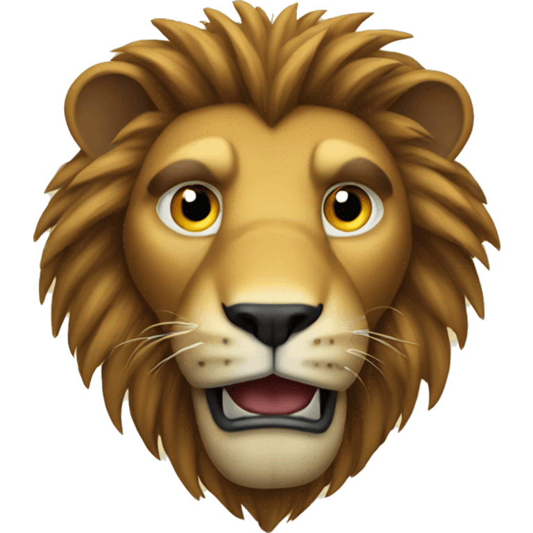 spying lion emoji