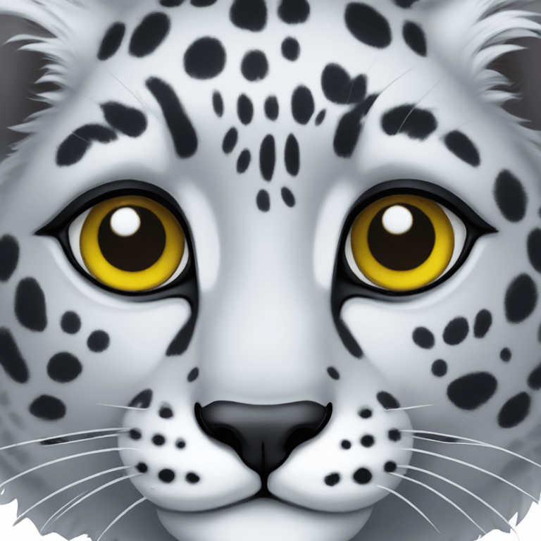 Snowleopard eyes grey emoji