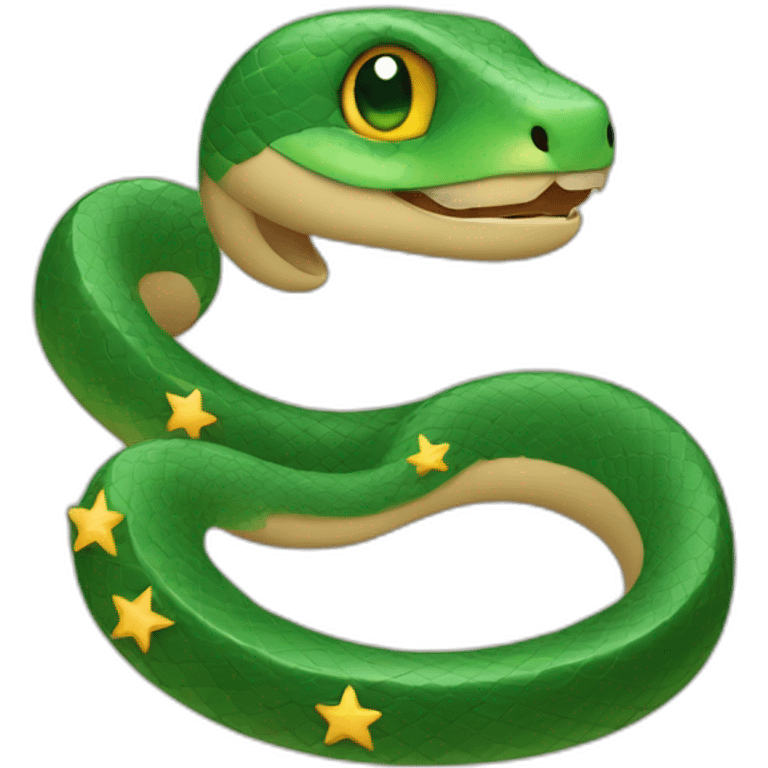 snake wrapped around star emoji