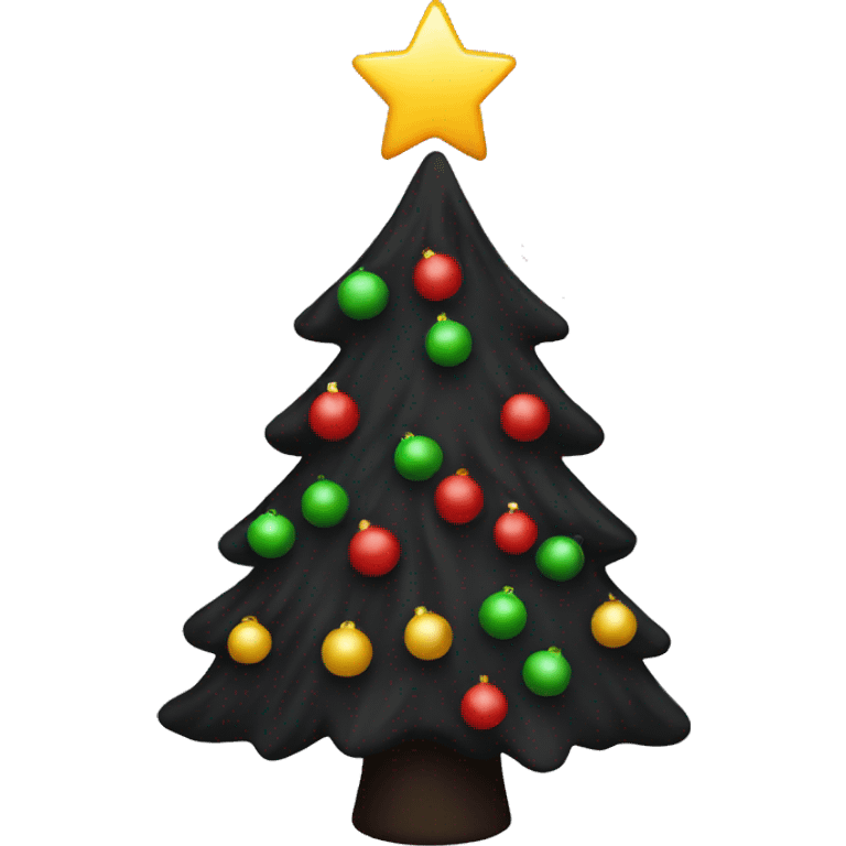 Black Christmas tree emoji