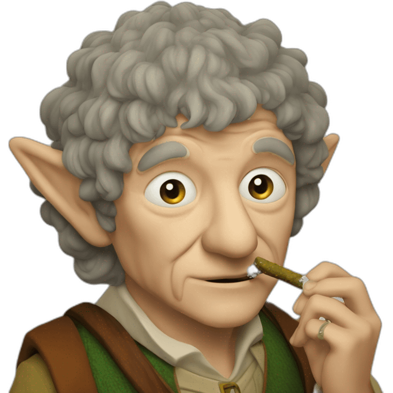 Bilbo the hobbit smoking cannabis emoji