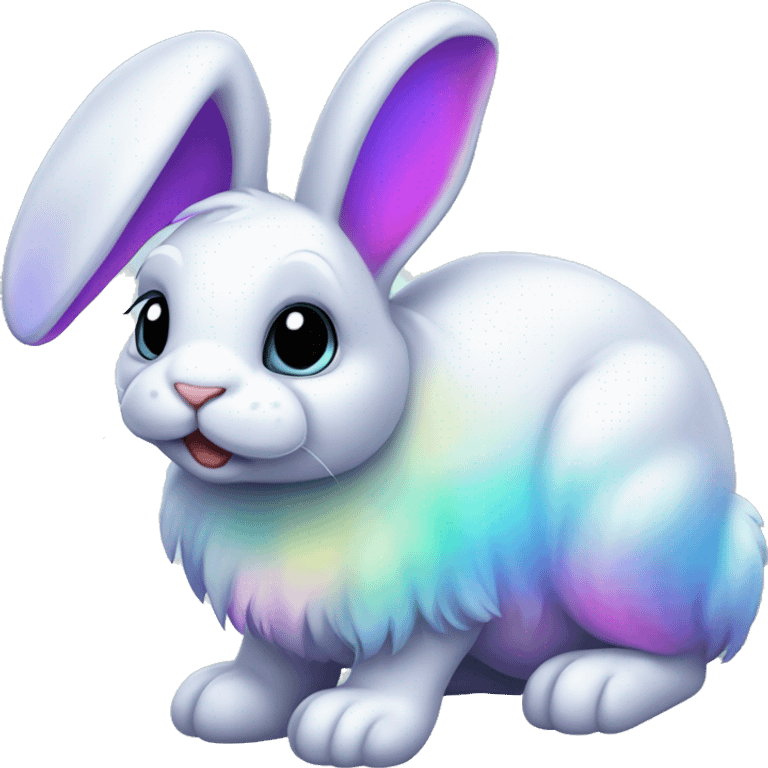 Iridescent floppy bunny emoji