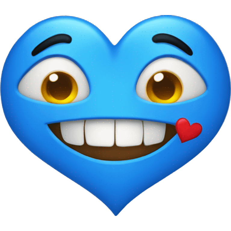 corazón azul con vendas emoji