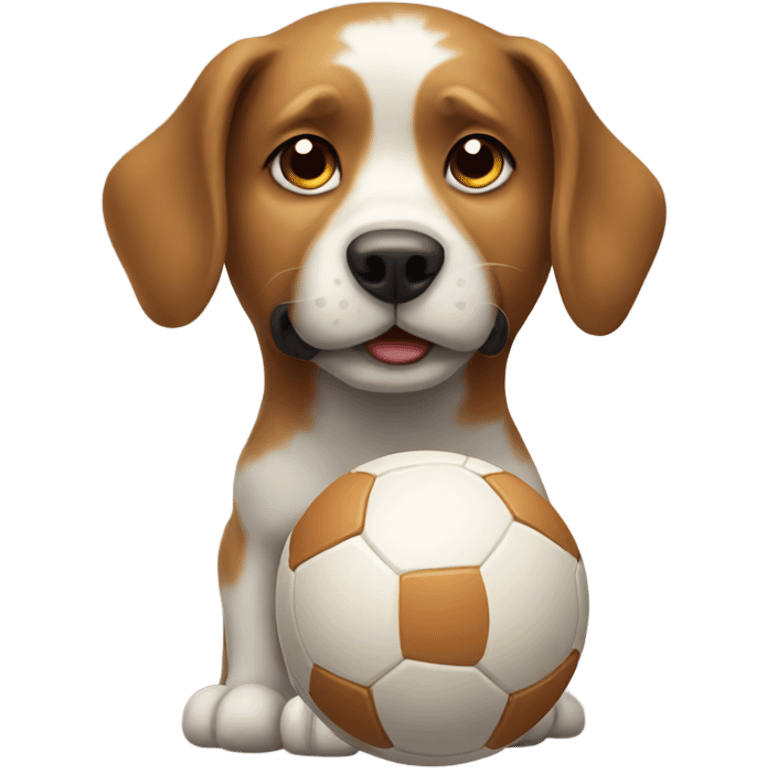 Dog holding ball emoji