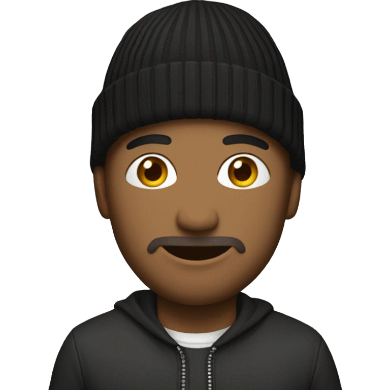 Man wearing designer beanie emoji