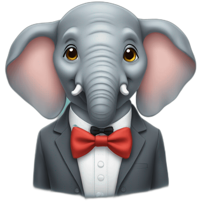 elephant with a Bow tie emoji