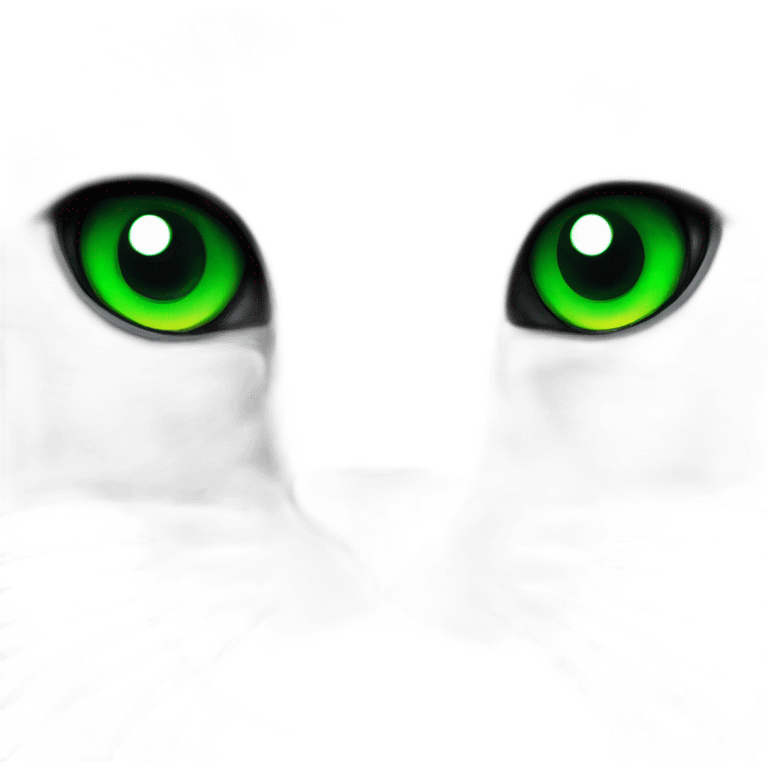 black cat face with green eyes emoji