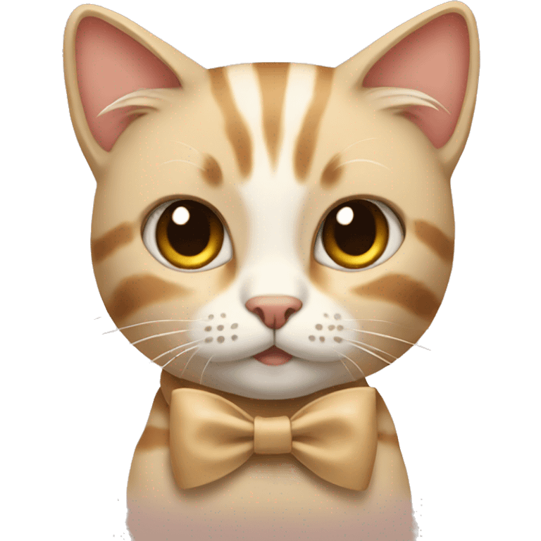  Cat with a beige bow  emoji